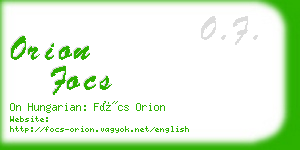 orion focs business card